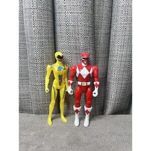 Power Rangers Movie Yellow Red Ranger Action Figure Bandai Lot Toy